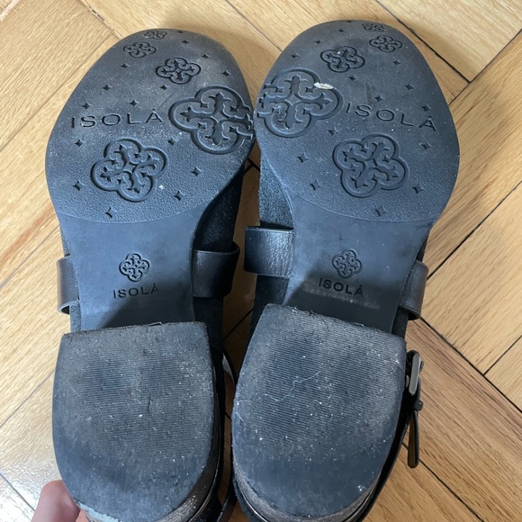 Isola black velvet ankle boots with straps - Picture 2 of 4